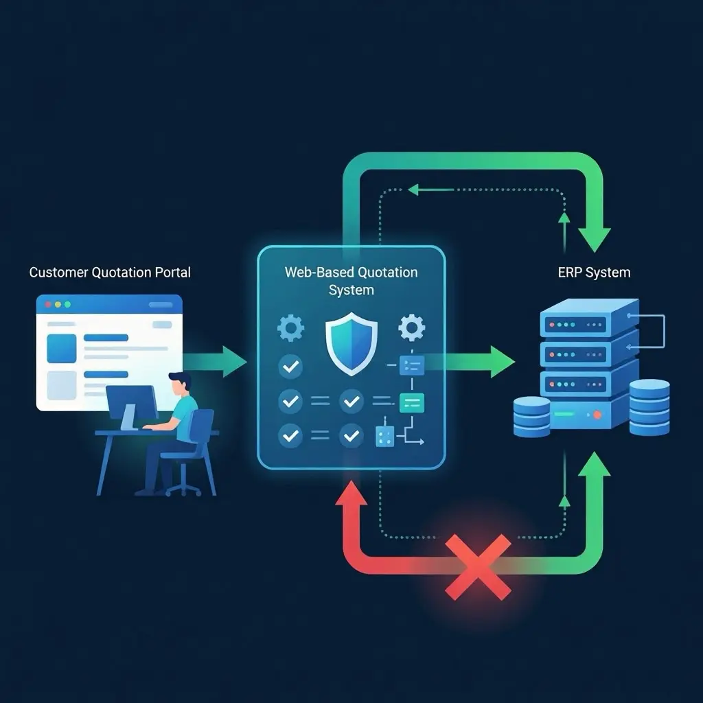 Web-based quotation system architecture separating public input from ERP - WebDeveloper.com.my